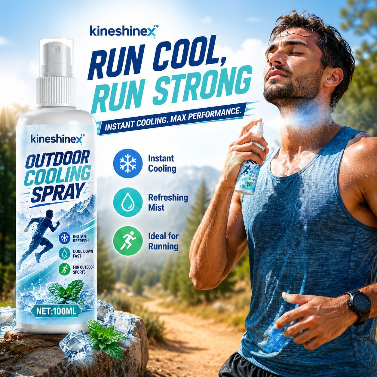 Misting Bottle Fine - Spray Refrescante para Atividades ao Ar